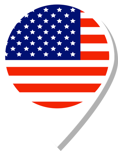 USA flag check-in icon.